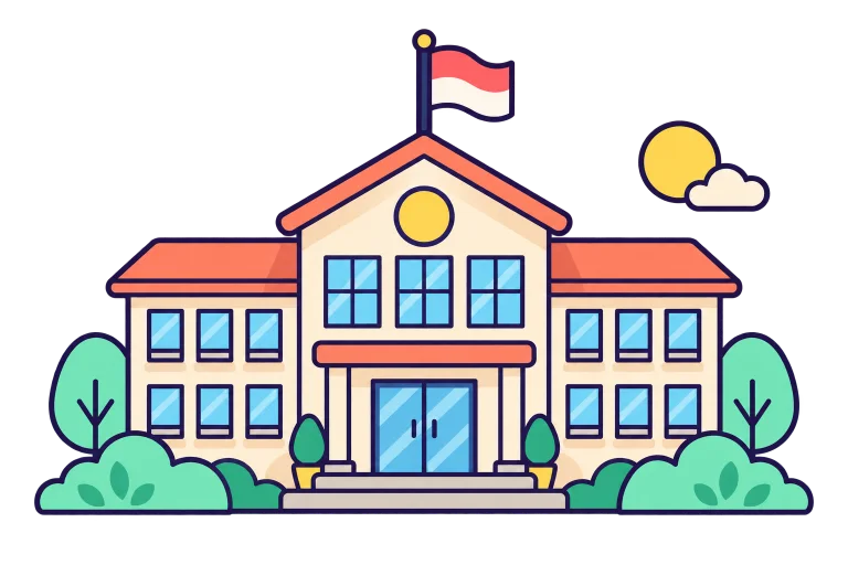 Ilustrasi sekolah sebagai hasil rekomendasi